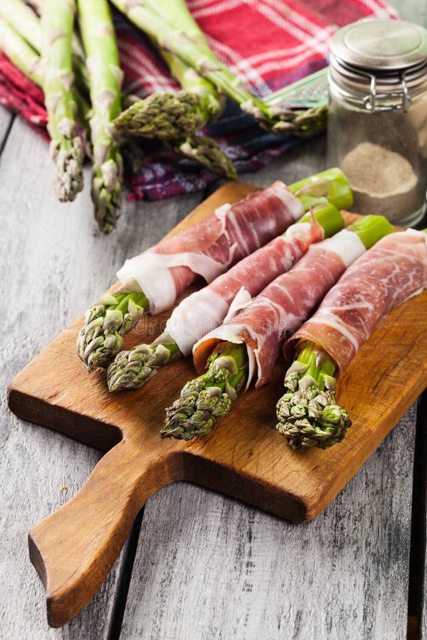 Prosciutto Wrapped Green Asparagus Stock Image Image of wrap