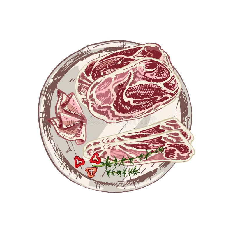 354348prosciutto ψωμί απεικόνιση αποθεμάτων