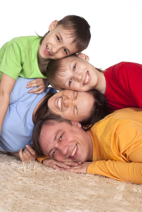 Prosperous family on a carpet