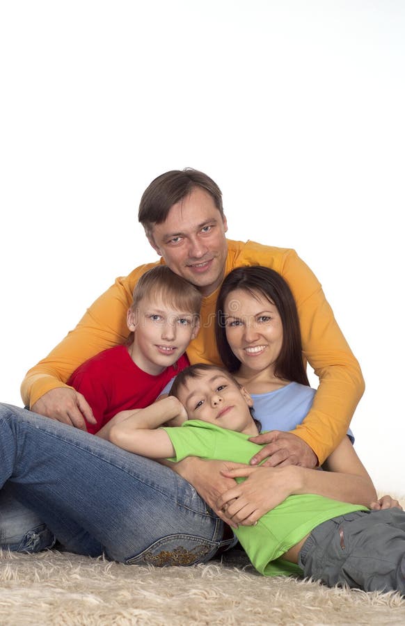 Prosperous family on a carpet