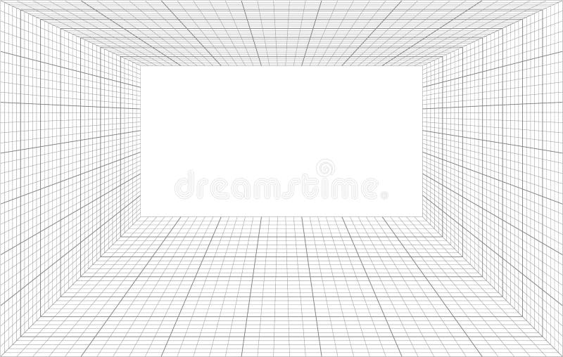Prospettiva della stanza con griglia sottile e grassetto royalty illustrazione gratis