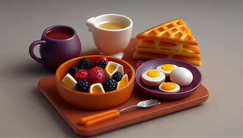 Prospețime pe o farfurie gourmet cu fructe dulci cu aromă de fructe. Prospețime pe o farfurie gourmet desert dulce cu fructe de pădure, inteligență artificială generativă