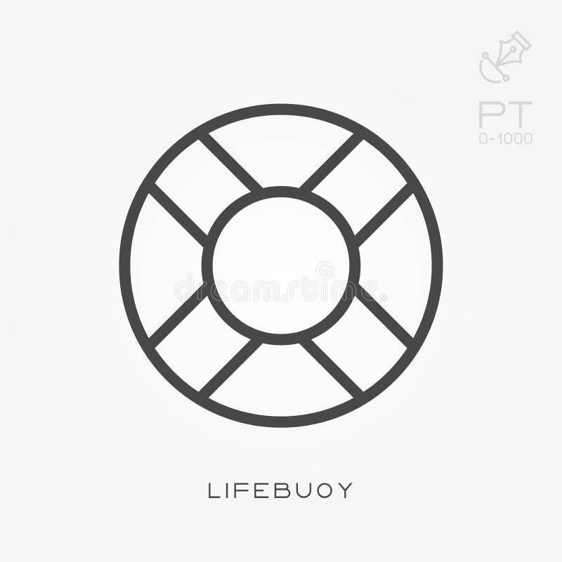 Line icon lifebuoy. Simple vector illustration with ability to change. Line icon lifebuoy. Simple vector illustration with ability to change.