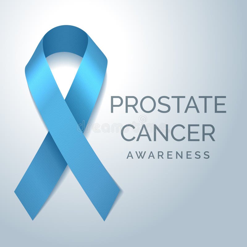 Prostate Cancer Ribbon Awareness. Disease Symbol.Silhouette Light Blue