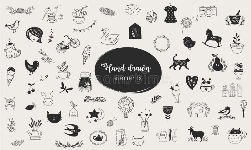 Proste ilustracje, wektorowa ręka rysujący elementy, doodles ilustracji Proste ilustracje, wektorowa ręka rysujący elementy, doodles ilustracji
