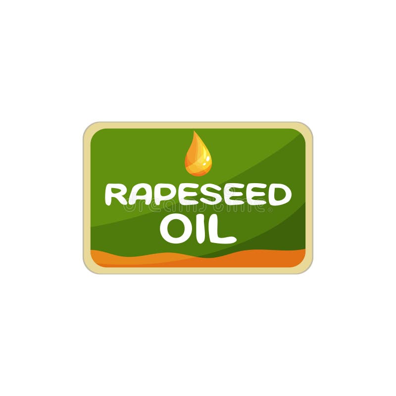 Prostokątna etykietka dla rapeseed oleju Pakować projekt dla organicznie produktu Graficzny element dla promocyjnego plakata royalty ilustracja Prostokątna etykietka dla rapeseed oleju Pakować projekt dla organicznie produktu Graficzny element dla promocyjnego plakata royalty ilustracja