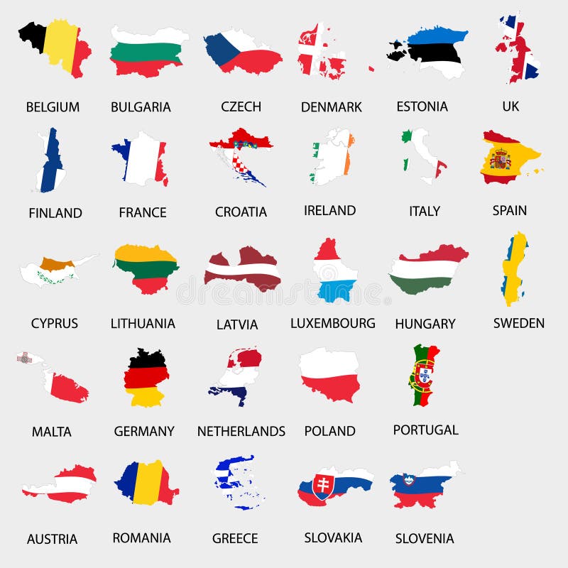 Prosty kolor zaznacza wszystkie europejskiego zjednoczenia krajów jak mapy kolekcja eps10 ilustracji Prosty kolor zaznacza wszystkie europejskiego zjednoczenia krajów jak mapy kolekcja eps10 ilustracji