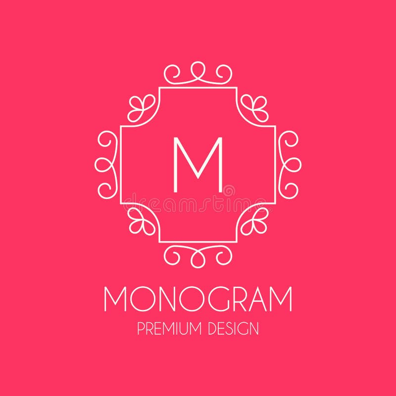 Prosty monograma projekta szablon, Elegancki kreskowej sztuki loga projekt obraz stock