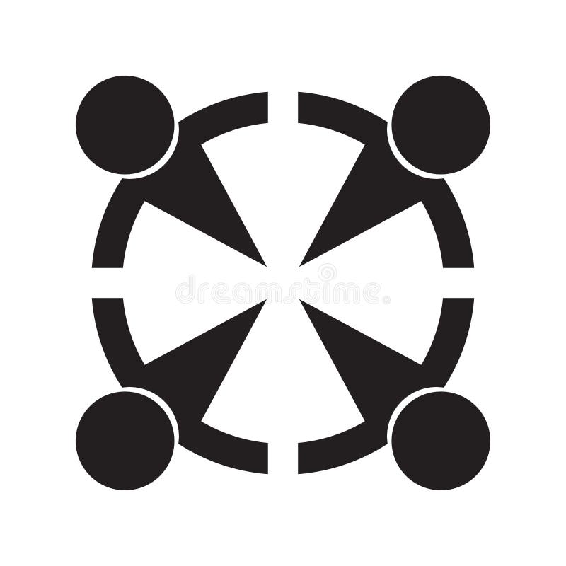 Prosty praca zespołowa logo z cztery ludźmi royalty ilustracja Prosty praca zespołowa logo z cztery ludźmi royalty ilustracja