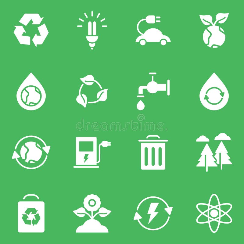 Prosty set Eco Odnosić sie wektor Kreskowe ikony ilustracji Prosty set Eco Odnosić sie wektor Kreskowe ikony ilustracji