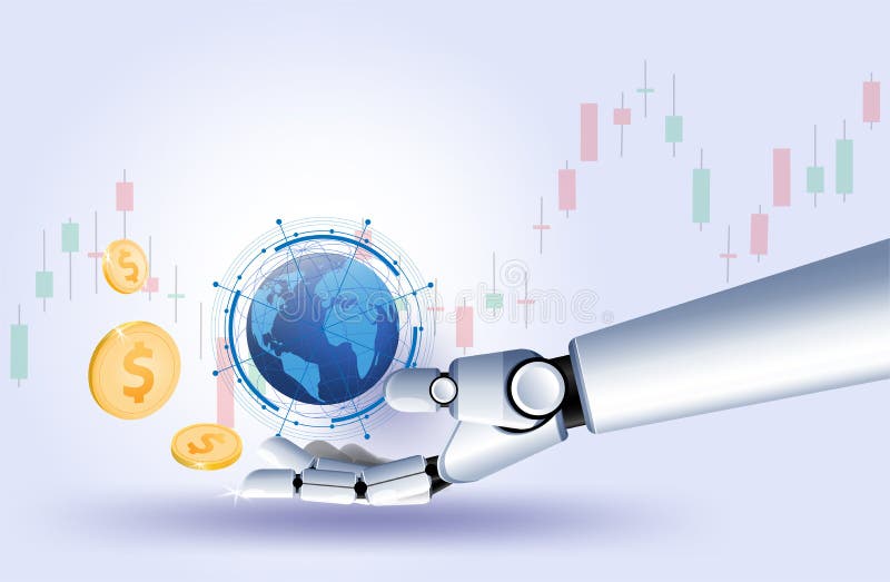 Prote que controla comercial de la tecnología elegante futurista de la inversión del vector del gráfico de las divisas del mercad libre illustration