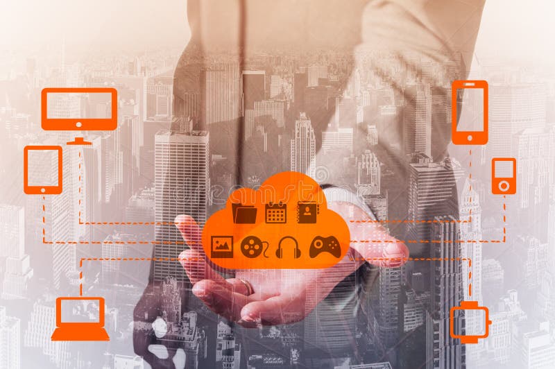 Protect cloud information data concept. Security and safety of cloud data stock photography