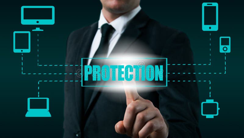 Protect cloud information data concept. Security and safety of cloud data royalty free stock image