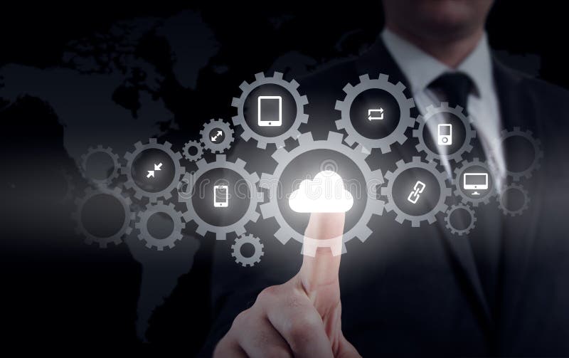 Protect cloud information data concept. Security and safety of cloud data stock image