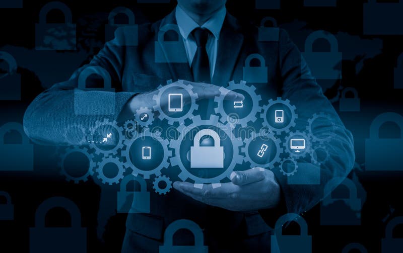 Protect cloud information data concept. Security and safety of cloud data. stock image