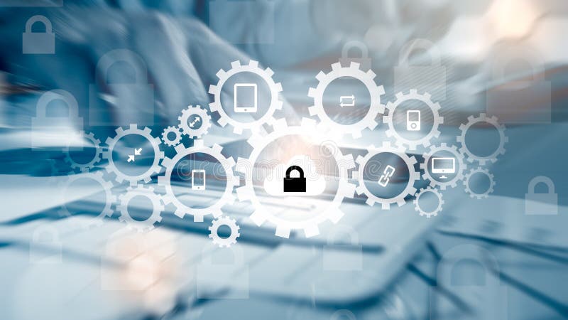 Protect cloud information data concept. Security and safety of cloud data stock image