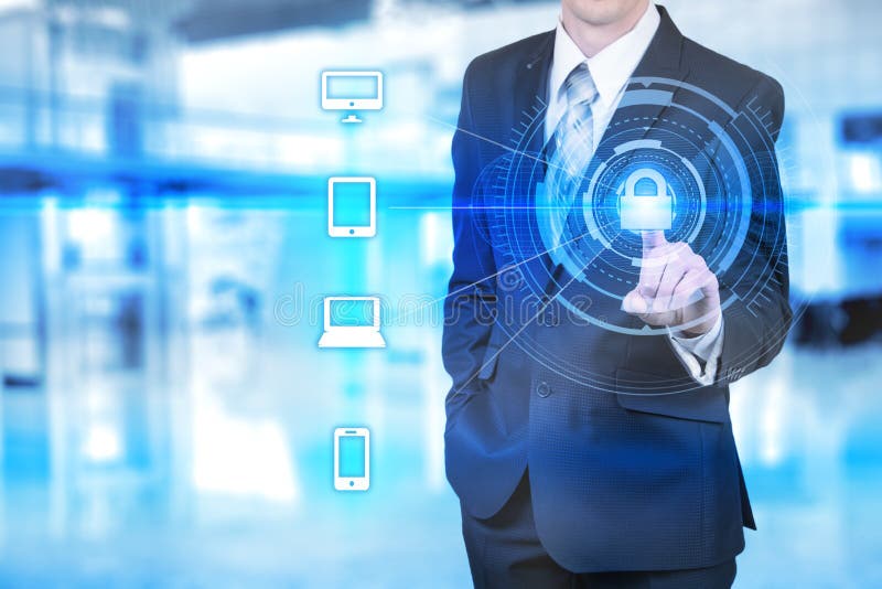 Protect cloud information data concept. Security and safety of cloud data stock image