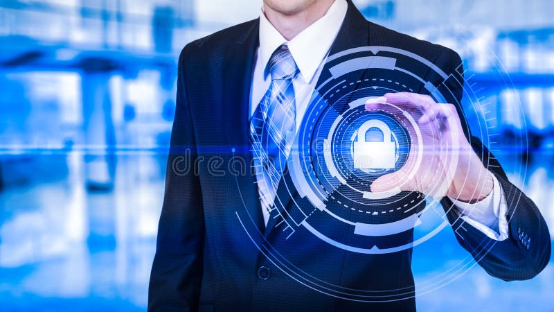 Protect cloud information data concept. Security and safety of cloud data royalty free stock images
