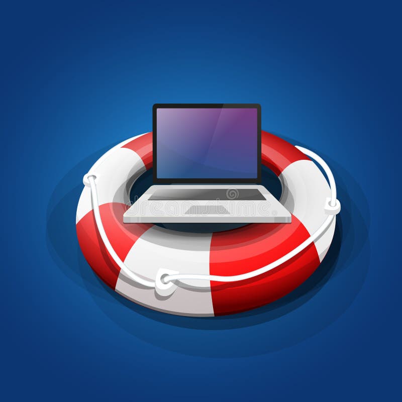 Protect Your Computer Equipment Stock Vector Illustration of laptop