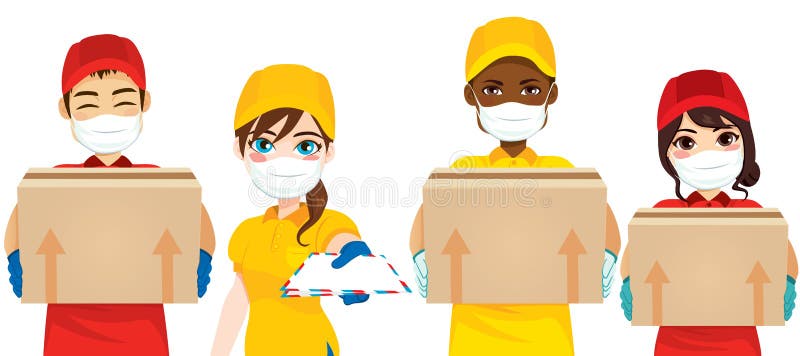 Protected Courier Virus Delivery Mail vector illustration Protected Courier Virus Delivery Mail vector illustration
