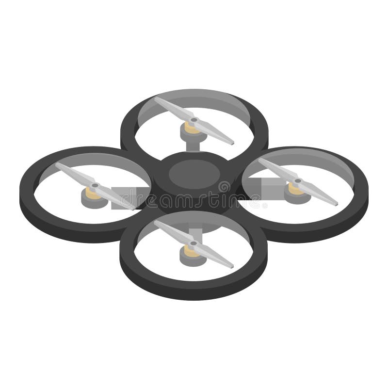 Protected drone icon, isometric style royalty free illustration