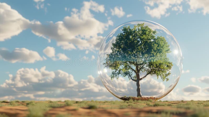 Protected Tree royalty free illustration