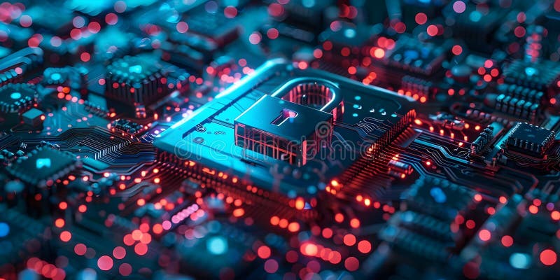 Protecting digital data with secure login verification against cyber attacks and breaches. Concept stock illustration