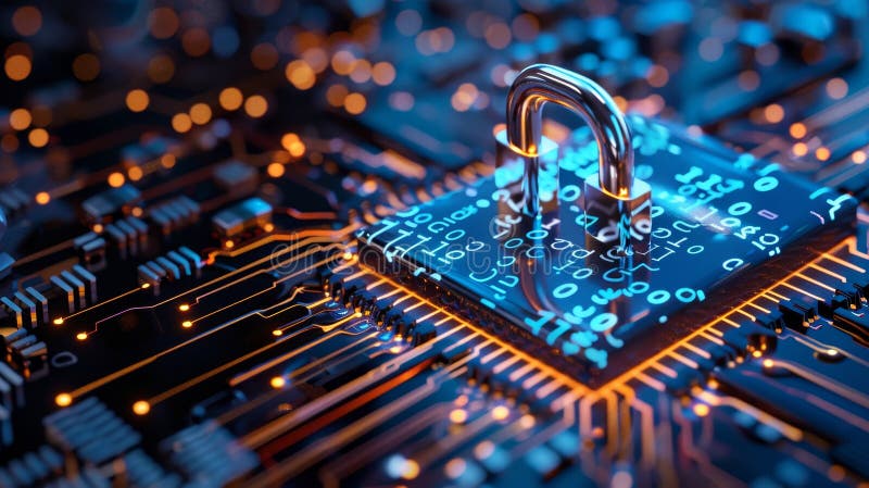 Protecting digital information defending against cybersecurity threats and ensuring online privacy vector illustration