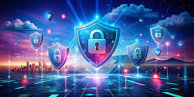 Protecting Digital Privacy A Surreal Exploration of User Authorization and Security Measures in the Modern Online World stock illustration