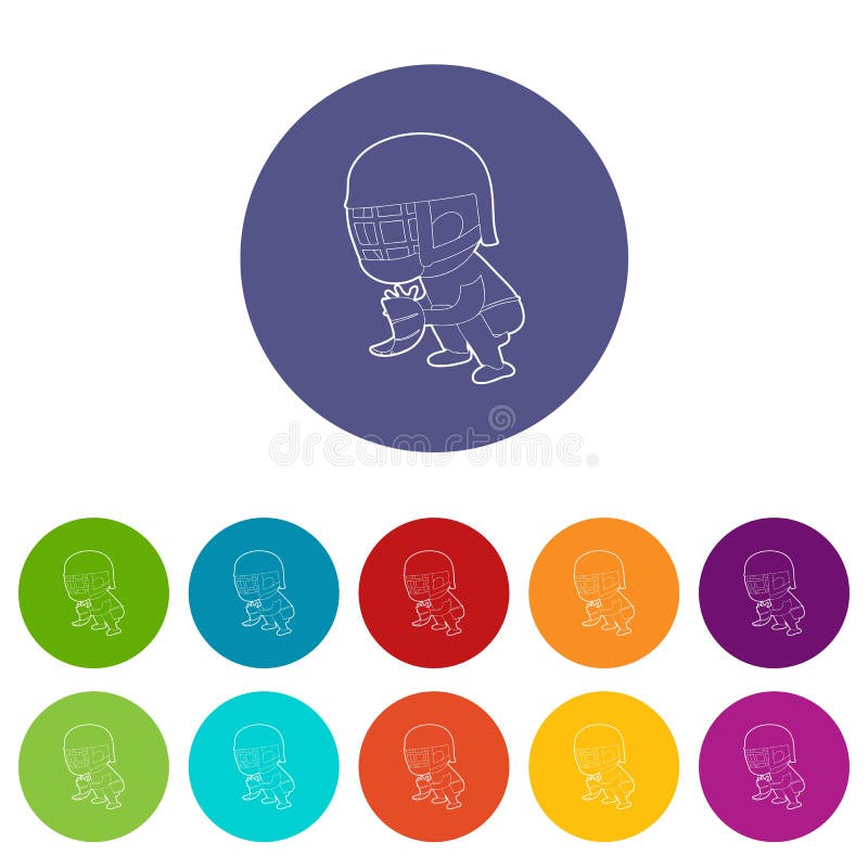 Protecting player icon, outline style royalty free illustration