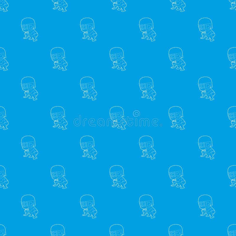 Protecting player pattern vector seamless blue repeat for any use