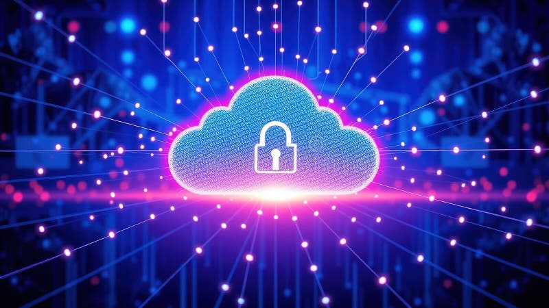 Protecting Your Cloud Network Data A Comprehensive AIPowered Security Solution Visualized royalty free illustration