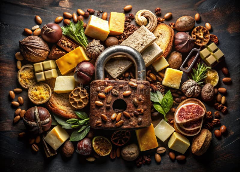 Protecting Your Digital Fortress Robust Data Security and Safe Food Practices in the Modern World royalty free illustration