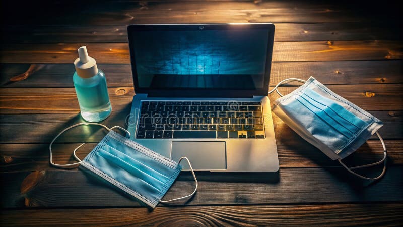 Protecting Your Digital Workspace Essential Tech Safety Gear in LowLight Conditions stock illustration