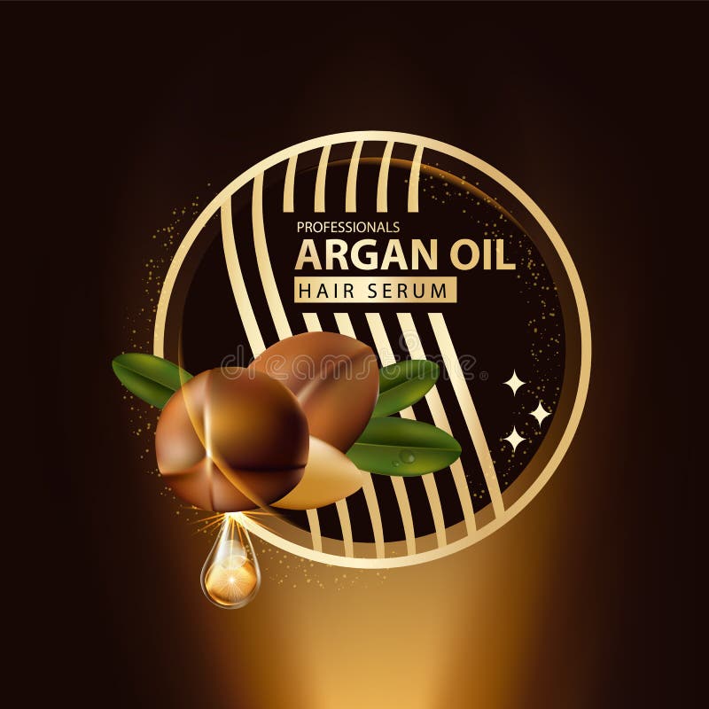 Protection de soins capillaires d'huile d'argan contenue dans la bouteille illustration libre de droits Protection de soins capillaires d'huile d'argan contenue dans la bouteille illustration libre de droits