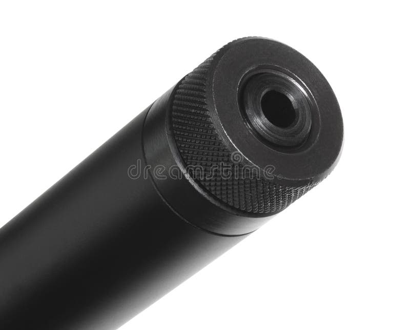 Threaded Barrel Protector Installed on a Rifle Barrel Stock Photo