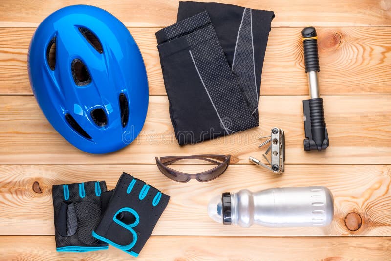 Protective Accessories for Cycling and Tools Stock Image Image of