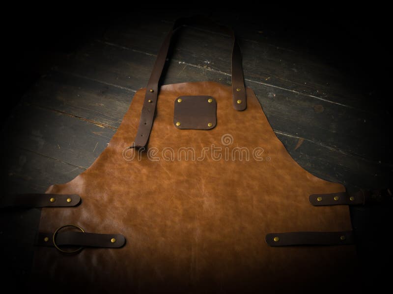 Protective Brown Leather Apron Stock Photo Image of modern, holding