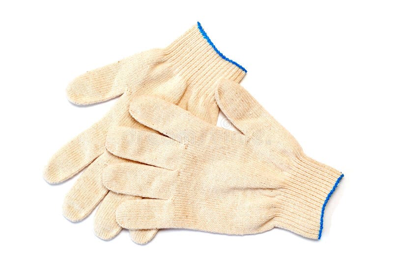 Pair of protective gloves on white. Pair working gloves stock images, royalty-free photos and pictures