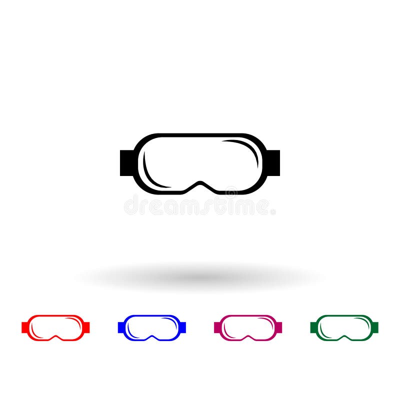 Protective Goggles Multi Color Icon. Simple Glyph, Flat Vector of