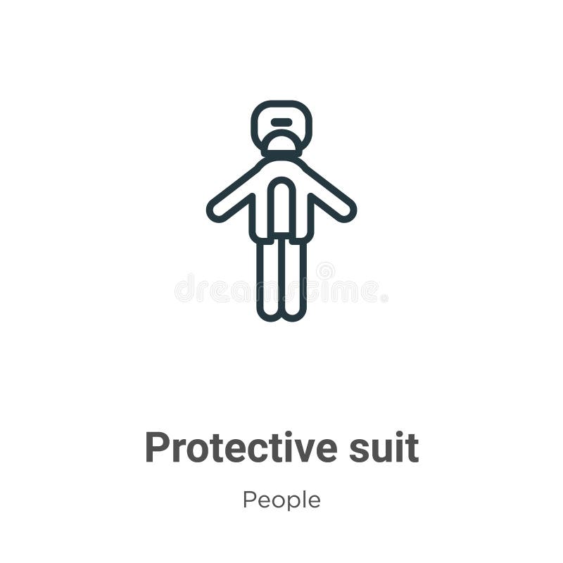 Protective Suit Outline Vector Icon. Thin Line Black Protective Suit