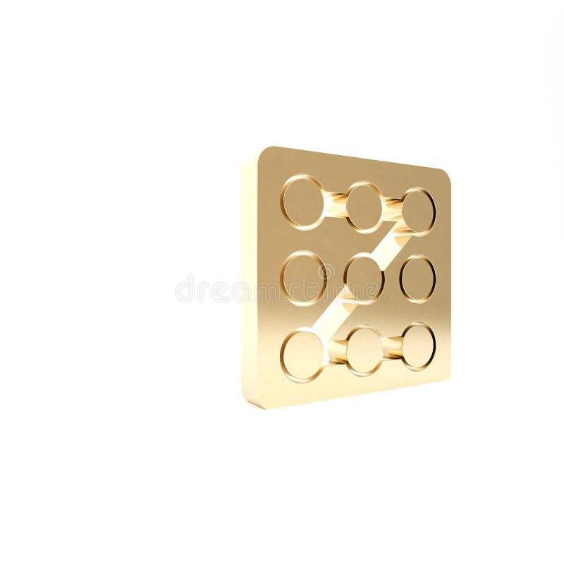 Protecție cu parolă grafică aurie și pictogramă de acces la siguranță pe fundal alb. protecția securității vector illustration