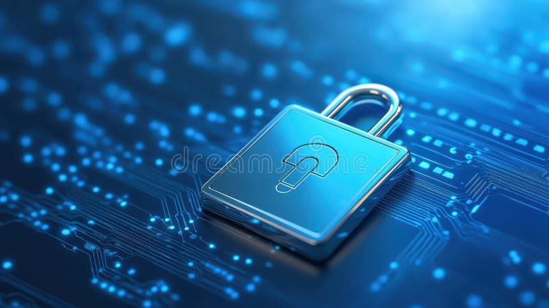 Protecție îmbunătățită a datelor padlock securizarea plăcii de circuite simbolizând securitatea digitală vector illustration