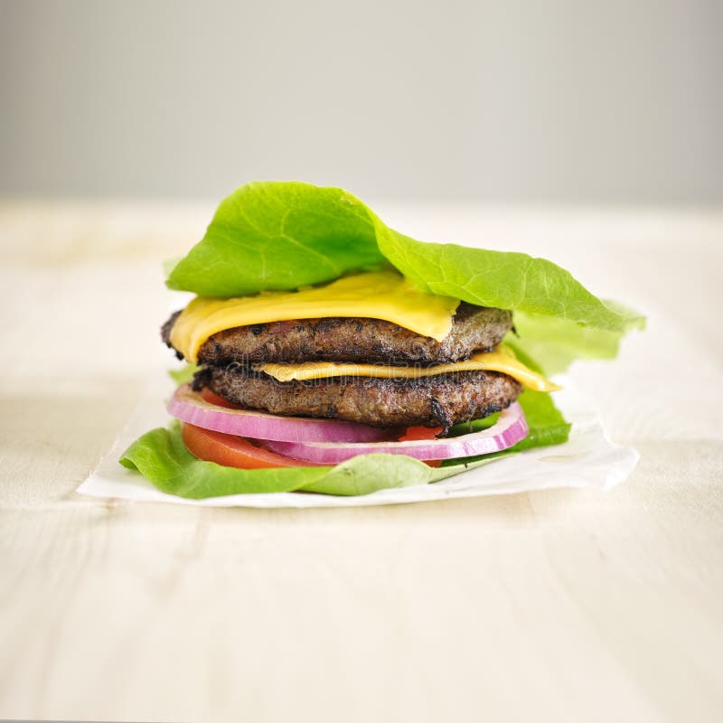 Protein Burger Wrapped in Lettuce Stock Photo Image of light, healthy