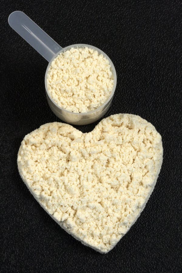 PROTEIN POWDER POWER HEART stock image. Image of scoop 15120745
