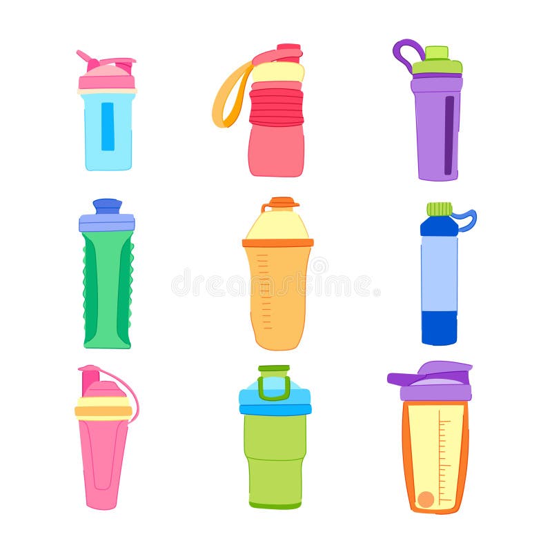 Funny smiling protein shaker bottle character Vector Image