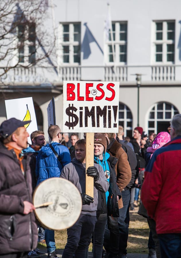 Protest in Reykjavik IJsland stock foto