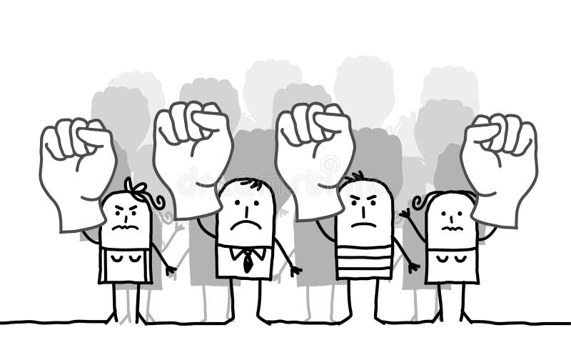 Protesta de la gente stock de ilustración Protesta de la gente stock de ilustración