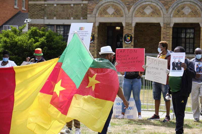 Protesta per le elezioni in Camerun fotografie stock libere da diritti