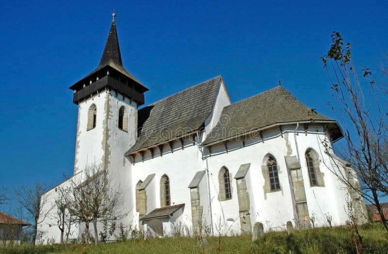 Protestant church in Sintereag (Somkerek). Transylvania, Romania